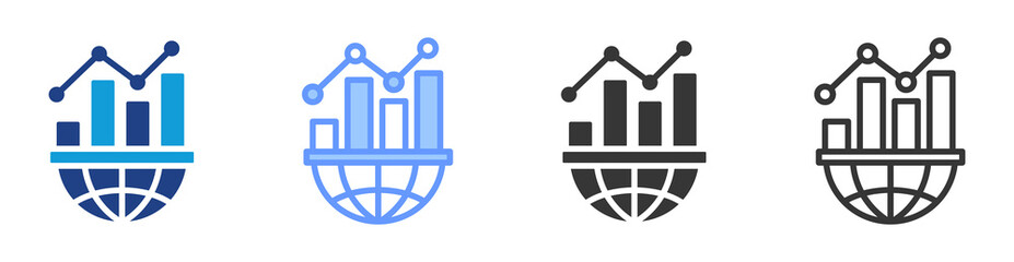 Aufkleber - Big data analytics icon set multiple style collection