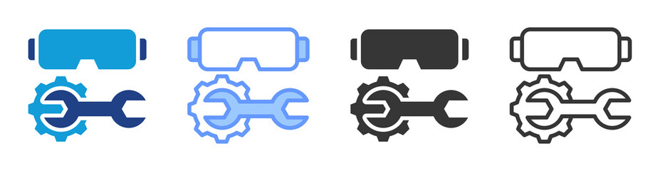 Poster - Augmented manufacturing icon set multiple style collection