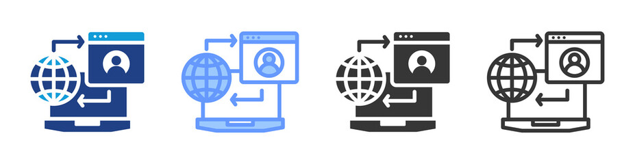 Poster - Media transformation icon set multiple style collection