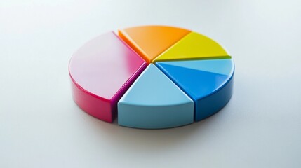 Poster - A simple, clear pie chart illustrating household financial planning, with different categories for savings, bills, and leisure, presented on a clean white surface.