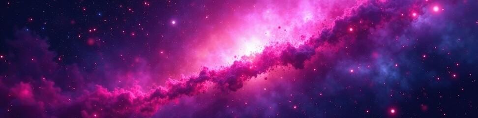 Wall Mural - space background with colorful explosions of bright pink and purple particles, cosmos, nebula