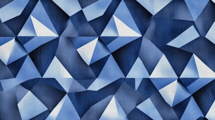 Aufkleber - Hexagonal geometric patterns in cool blue tones, layered with shadows and textures for a modern, tech-inspired graphic background