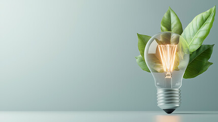 Poster - Innovative light bulb design nature inspired product photography minimalist setting close-up view eco-friendly concept