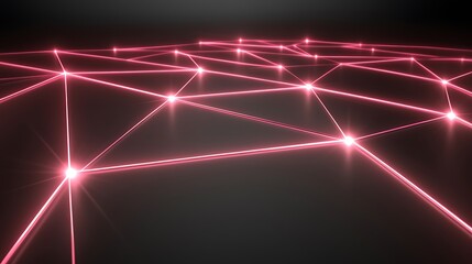 Poster - pink network, glowing lines, dark background, connection concept