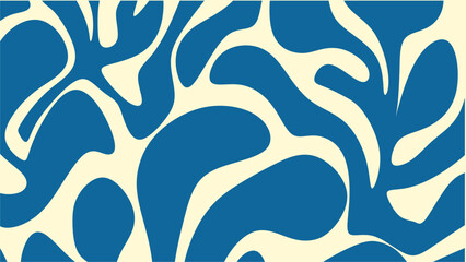 Poster - Abstract background with curved shapes, retro Blue. Wall decor, decoration, graphics. Flyer,seamless