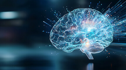 Poster - Exploring neural innovation brain visualization digital realm scientific illustration futuristic atmosphere close-up technology insights