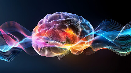 Poster - Dynamic neural patterns digital art abstract environment vibrant colors close-up perspective exploring consciousness