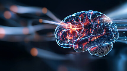 Poster - Innovative neural technology advancements in artificial intelligence digital space graphic visualization futuristic perspective mind concept