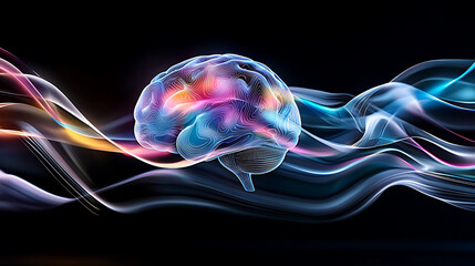 Poster - Exploring cognitive enhancement techniques modern science lab infographic high-tech environment close-up view brain function