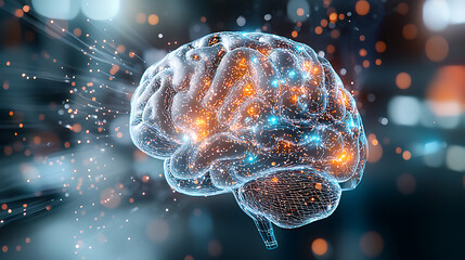 Poster - Exploring the intricacies of the human brain digital realm 3d visualization abstract environment futuristic viewpoint
