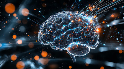 Poster - Exploring neural connectivity brain visualization digital art interactive concepts sci-fi environment abstract viewpoint
