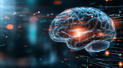 Poster - Exploring neural connections innovative brain visualizations digital realm scientific illustration abstract environment futuristic viewpoint