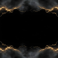 lightning strikes through dark clouds creating a dramatic border