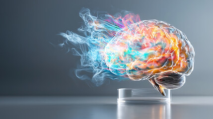 Poster - Explosive creativity unleashed artistic brain visualization digital art abstract environment 3d perspective conceptual innovation