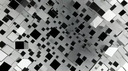 Aufkleber - Abstract Black and White Geometric Composition: A Digital Art Exploration of Form and Space