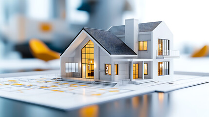 Poster - Innovative architectural model showcase modern office space digital render contemporary design close-up view design inspiration