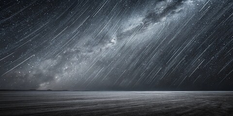 black and white grunge background
Stunning Starry Night Sky with Meteor Shower Over a Tranquil Landscape