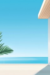 Wall Mural - tranquil seaside view with clear blue sky