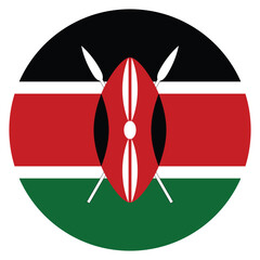 Kenya flag. Kenya circle flag logo icon computer vector illustration design