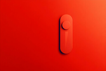 Poster - 3D Red Abstract Shape with Circle and Rectangle on Red Background Creates a Modern Minimalist Design