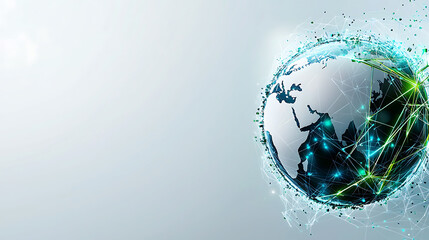 Poster - Global digital connections transforming technology landscape virtual environment graphic representation futuristic viewpoint