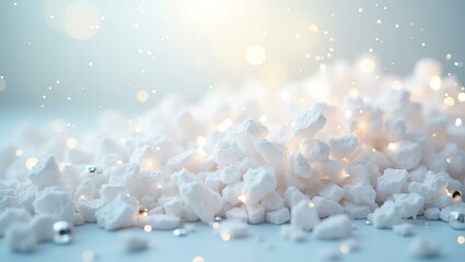 Wall Mural - white themed sparkling crystal shards background