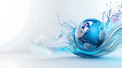Poster - Dynamic blue earth splash abstract art design modern studio creative concept digital viewpoint