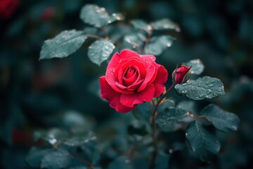 Canvas Print - red rose in the garden