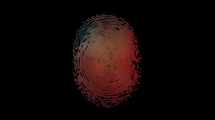 Poster - Abstract Art of Colorful Fingerprint on Dark Background