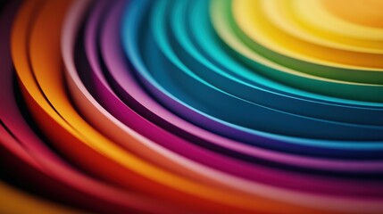 Poster - A vibrant, abstract composition of colorful, overlapping paper circles showcasing a spectrum of hues from red to yellow.