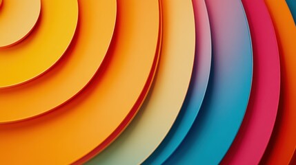 Poster - A vibrant, layered design featuring concentric circles in warm and cool colors, creating a visually striking and dynamic pattern.