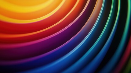 Poster - A vibrant, abstract image featuring concentric circles in a spectrum of colors, showcasing a harmonious blend of hues.