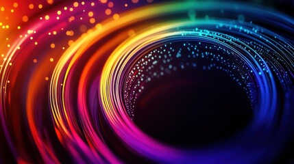 Poster - A vibrant swirl of colorful light against a dark background, creating a dynamic and mesmerizing visual effect.