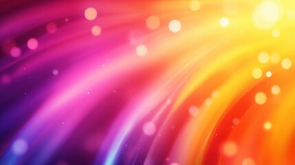 Poster - A vibrant abstract background featuring flowing colors of pink, purple, orange, and yellow with glowing bokeh effects.