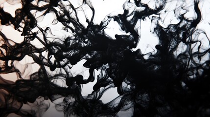 Poster - A swirling black ink pattern on a light background, creating an abstract and dynamic visual effect.