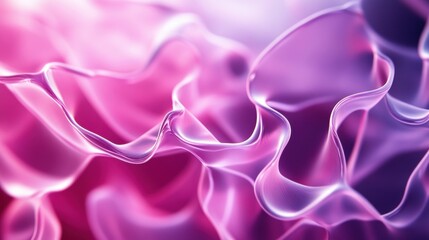 Poster - A vibrant, abstract representation of flowing pink and purple waves, showcasing smooth curves and a dreamy aesthetic.