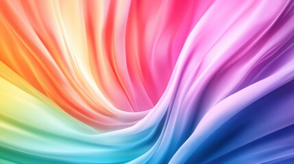 Poster - A vibrant, flowing gradient of colors, showcasing a smooth blend of pink, orange, yellow, green, blue, and purple hues in a dynamic, wave-like pattern.