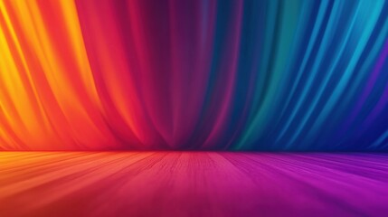 Poster - A vibrant gradient backdrop featuring flowing colors from purple to orange, creating a dynamic and colorful atmosphere.