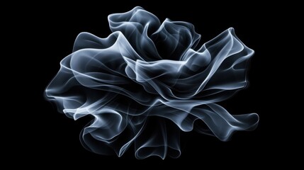 Poster - A translucent, swirling formation resembling organic shapes, set against a black background, evoking elegance and fluidity.