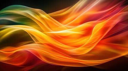 Poster - A vibrant swirl of colorful waves in shades of red, orange, yellow, and green, creating a dynamic and energetic visual display.
