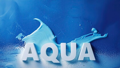 Aufkleber - Aqua Blue Abstract Design with Fluid Text Effect