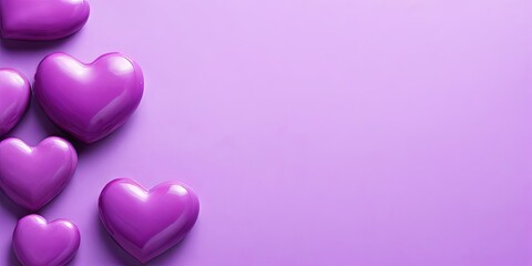 Poster - A purple background with a row of purple hearts
