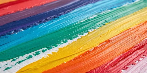 Aufkleber - A rainbow is painted on a white background
