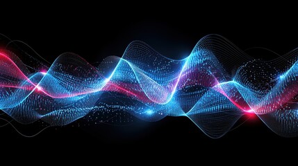 Aufkleber - Abstract Fractal Energy in Futuristic Light Waves