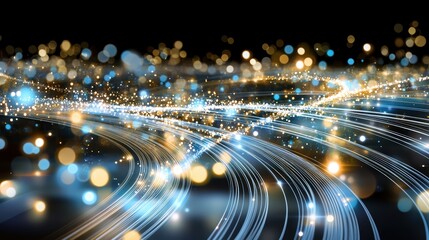 Poster - A dazzling abstract image of flowing lights and vibrant colors creating a dynamic sense of movement and energy.