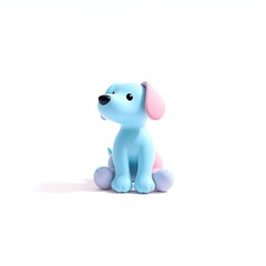 Wall Mural - an image of a blue dog sitting on a white surface, there is a small blue dog sitting on a white surface