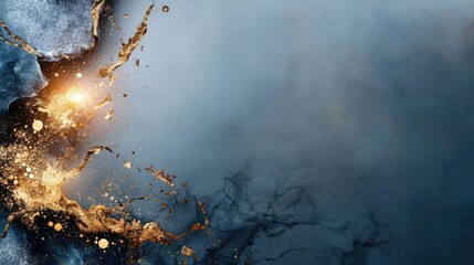 Aufkleber - Gold explosion in the air against a dark background creating a dramatic visual impact