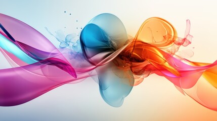 Poster - Abstract colorful smoke background with flowing patterns in various hues and tones for creative design projects
