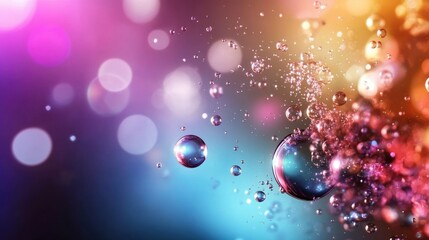 Poster - Colorful bubbles wallpaper with various shapes and sizes for digital backgrounds and designs