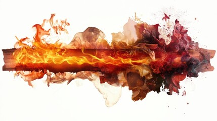 Aufkleber - Colorful fire flames with various shapes and hues in a dark background creating a mesmerizing visual effect